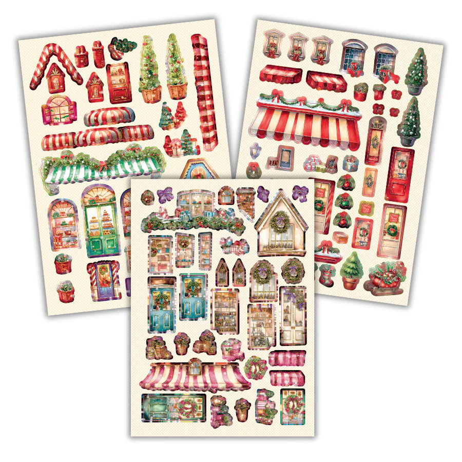 Cute Christmas Village Card Making Kit x 24 Cards - Image 16