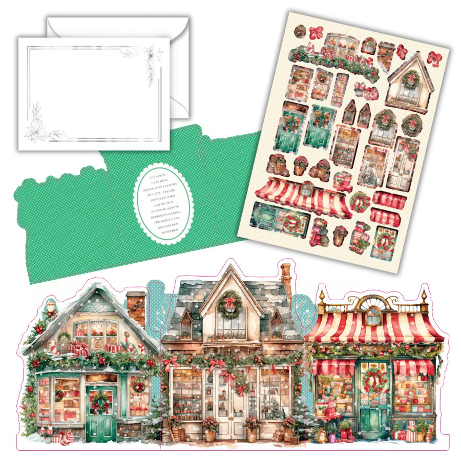 Cute Christmas Village Card Making Kit x 24 Cards - Image 9