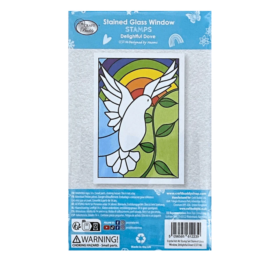 "Delightful Dove” Stained Glass Window A6 Stamp Set - Image 4