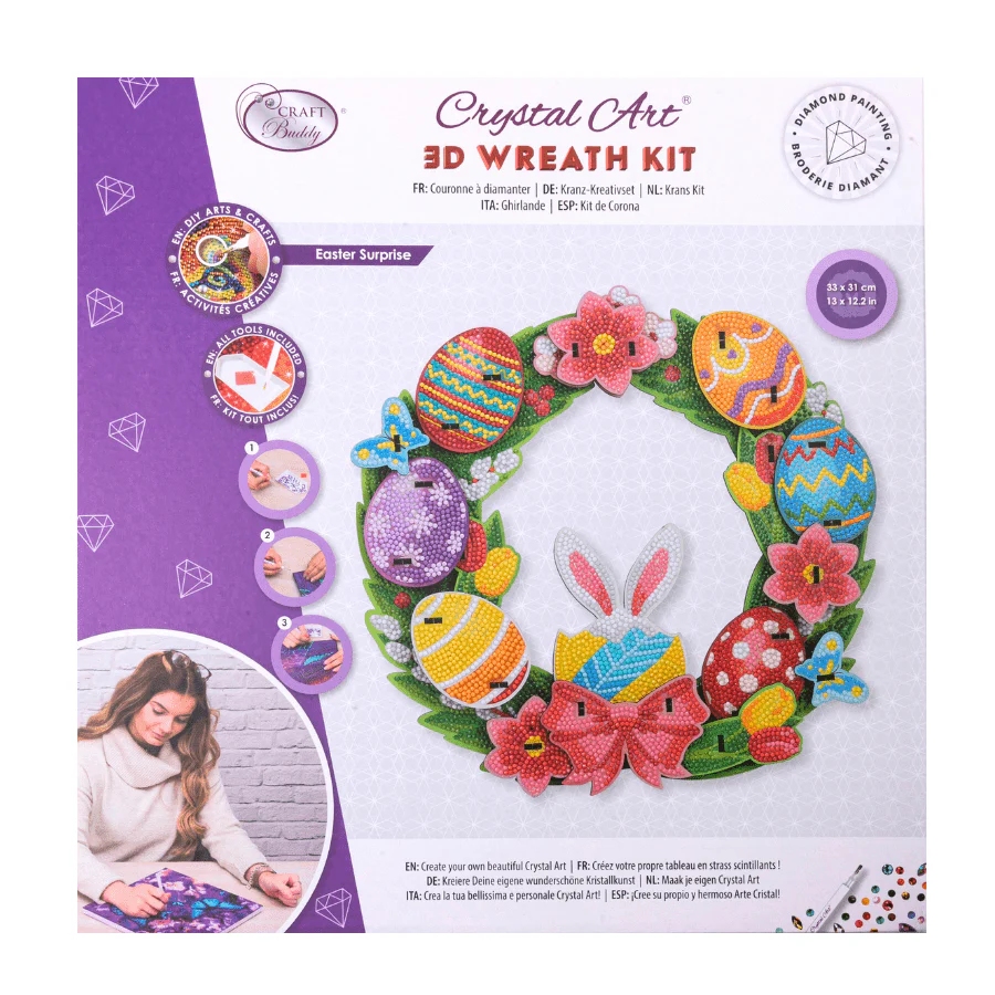 "Easter Surprise" Crystal Art 3D Wreath Kit - Image 4