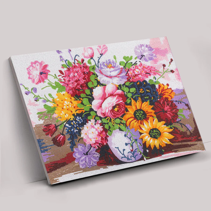 Elegant Blooms Crystal Art Framed Canvas Kit 50x40cm