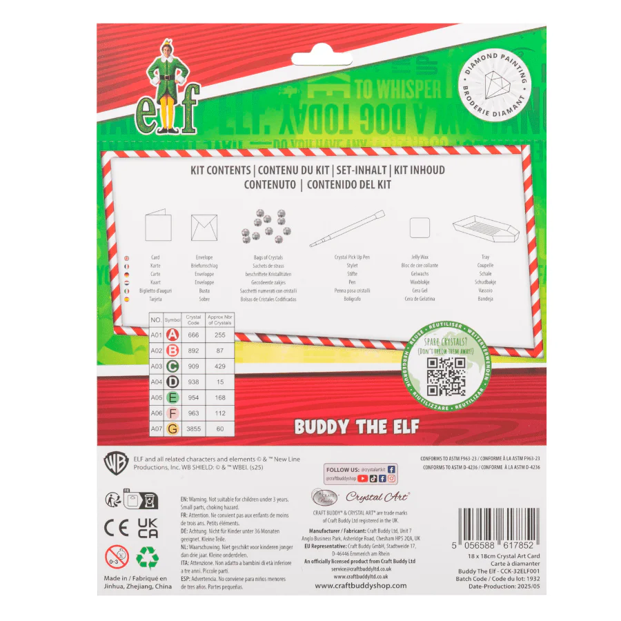 Buddy The Elf Crystal Art Card Kit 18x18cm - Image 8