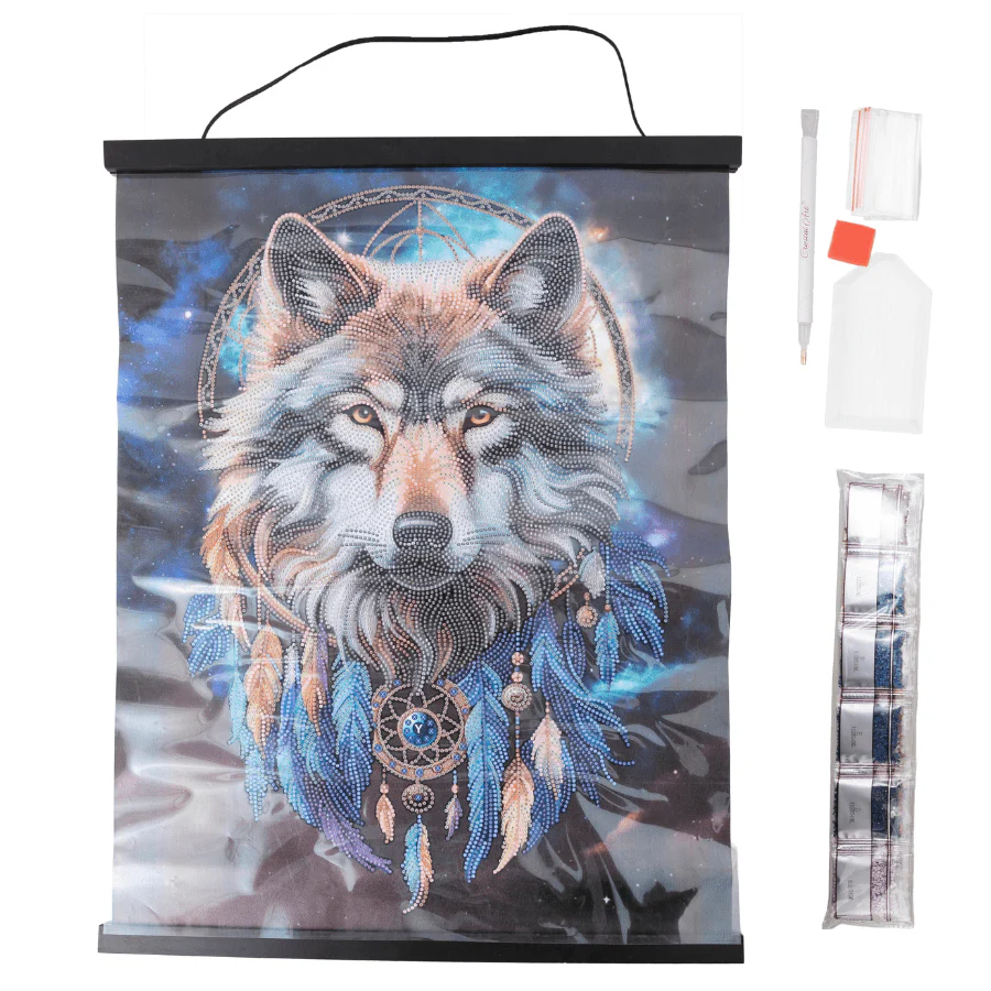 Enchanted Wolf Crystal Art Scroll Kit 40x50cm - Image 5