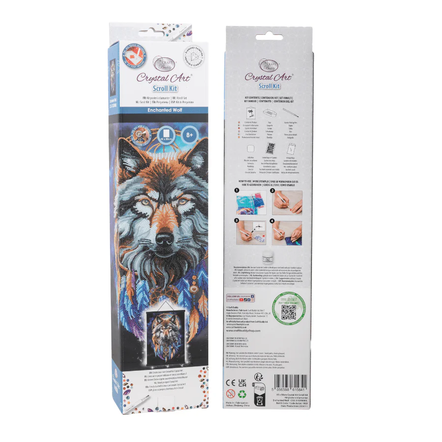 Enchanted Wolf Crystal Art Scroll Kit 40x50cm - Image 6