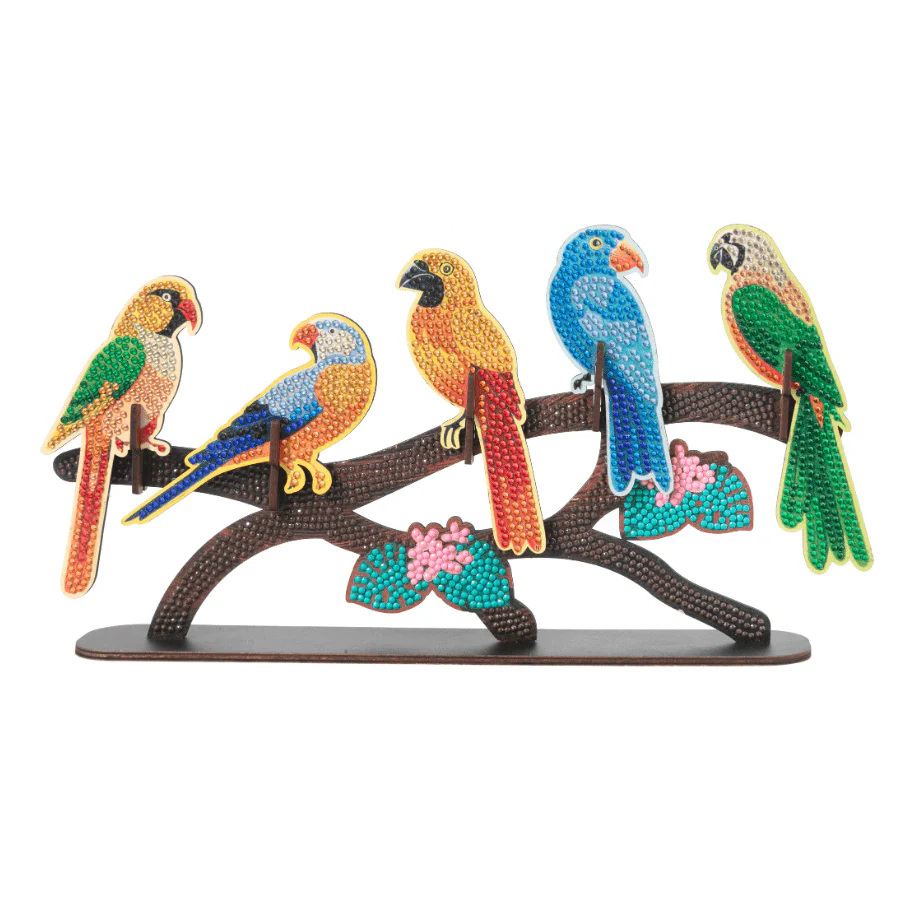 Exotic Birds Crystal Art Wooden Decoration - Image 6