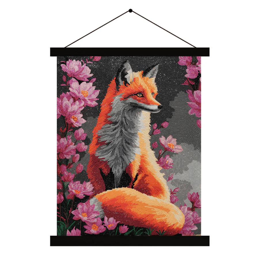 "Fearless Fox" Crystal Art Scroll Kit 40x50cm - Image 7