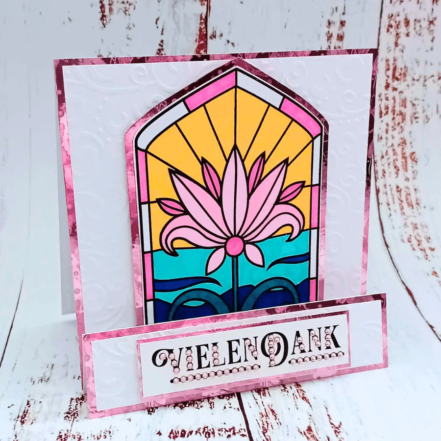 "Floral Radiance” Stained Glass Window A6 Stamp Set - Image 11