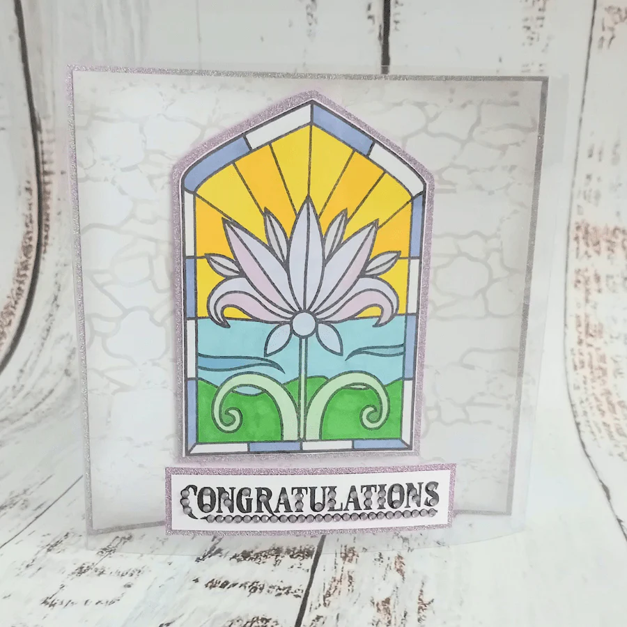 "Floral Radiance” Stained Glass Window A6 Stamp Set - Image 12