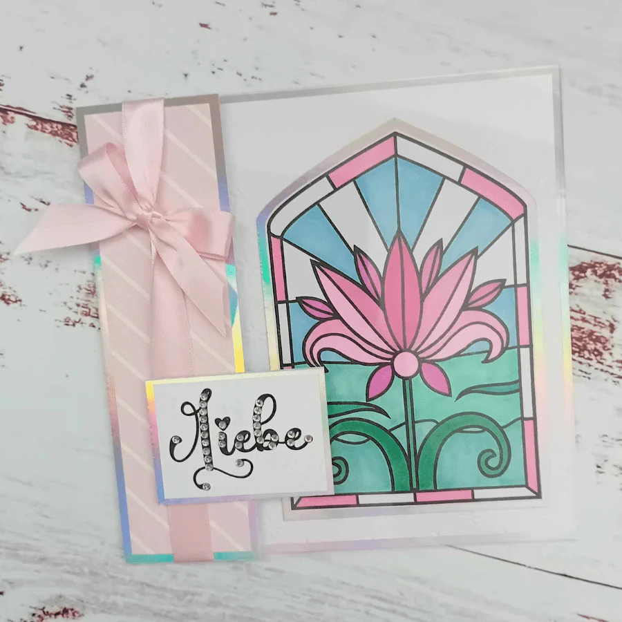 "Floral Radiance” Stained Glass Window A6 Stamp Set - Image 13