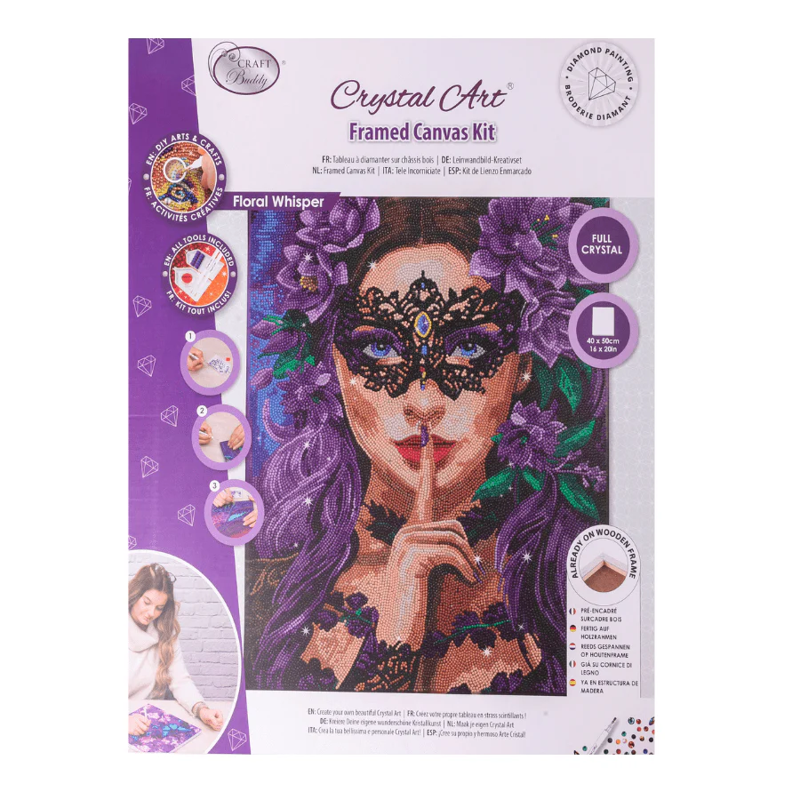 "Floral Whisper" Crystal Art Canvas Kit 40x50cm - Image 8
