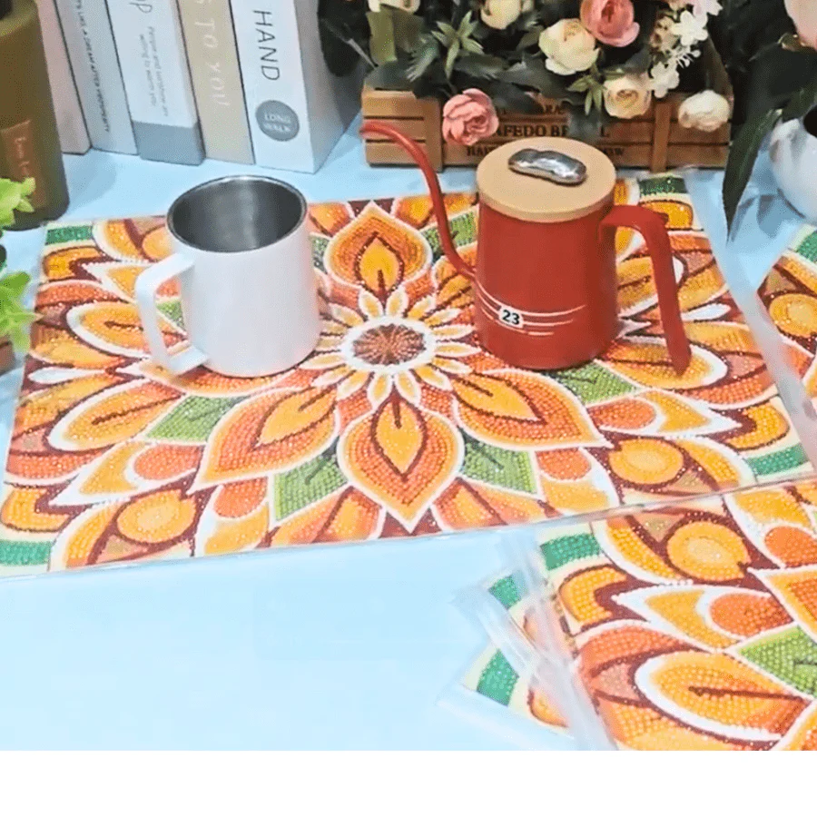 Flower Crystal Art Dinner Placemat Kit Set of 4 - Image 9