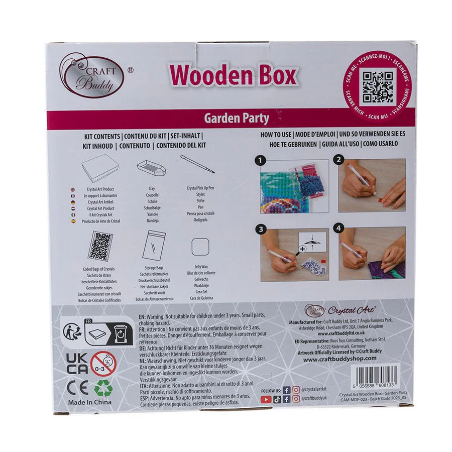 Garden Party Crystal Art Wooden Box - Image 6