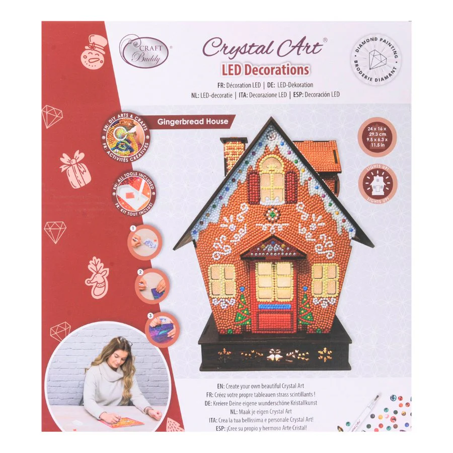 "Gingerbread House" 3D Crystal Art LED Decoration - Image 11