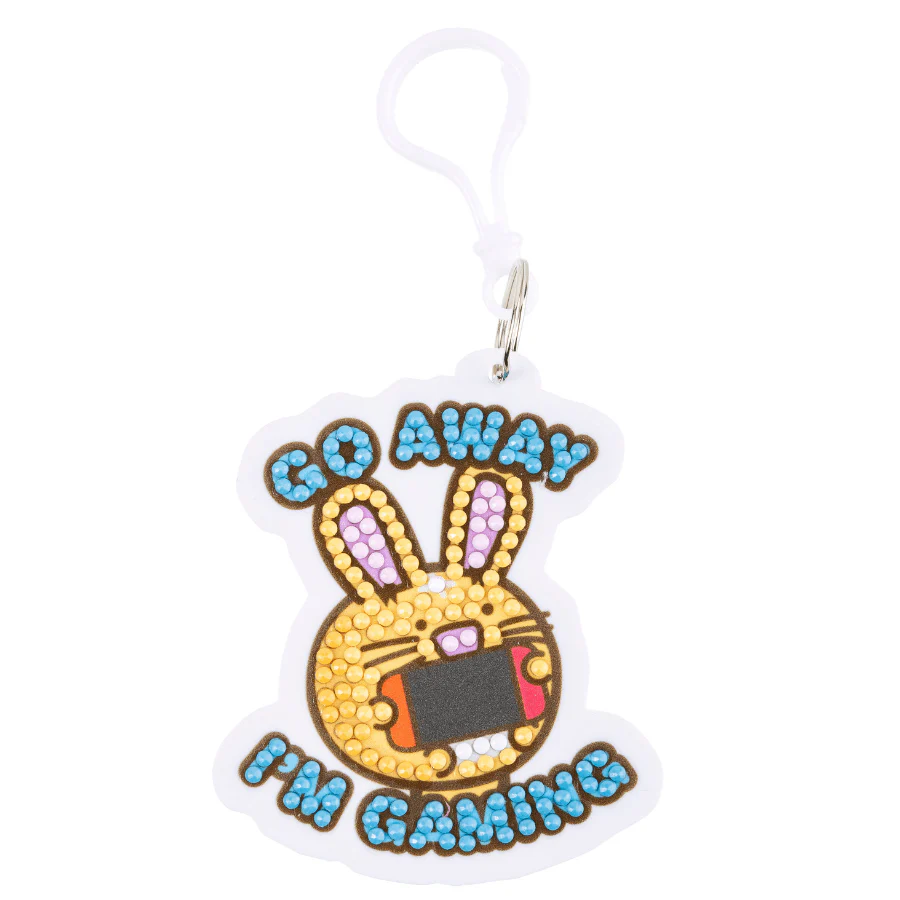 Go Away I'm Gaming Crystal Art Bag Charm Kit Fuzzballs - Image 8