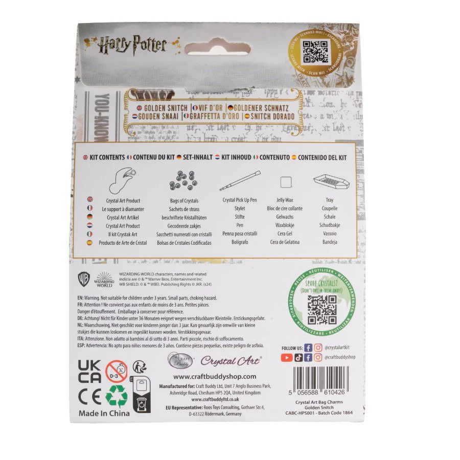"Golden Snitch" Crystal Art Bag Charm Kit Harry Potter - Image 6