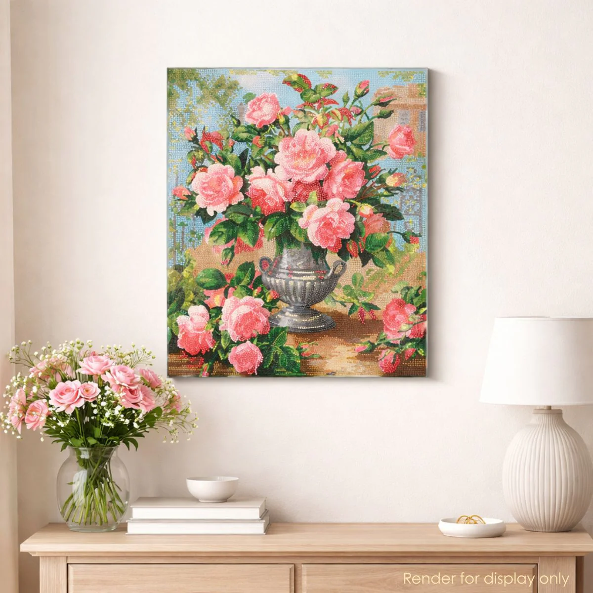 Graceful Roses Crystal Art Canvas Kit 40x50cm - Image 7
