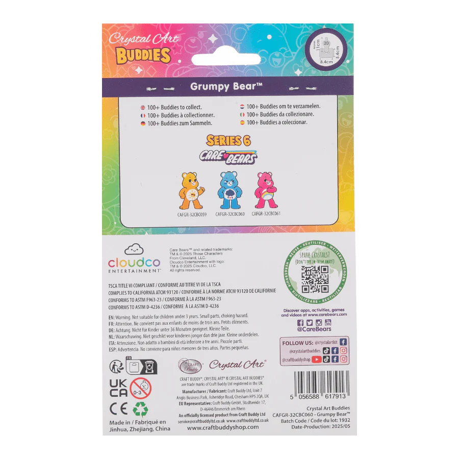 Grumpy Bear Crystal Art Buddies Care Bears Series 6 - Image 8