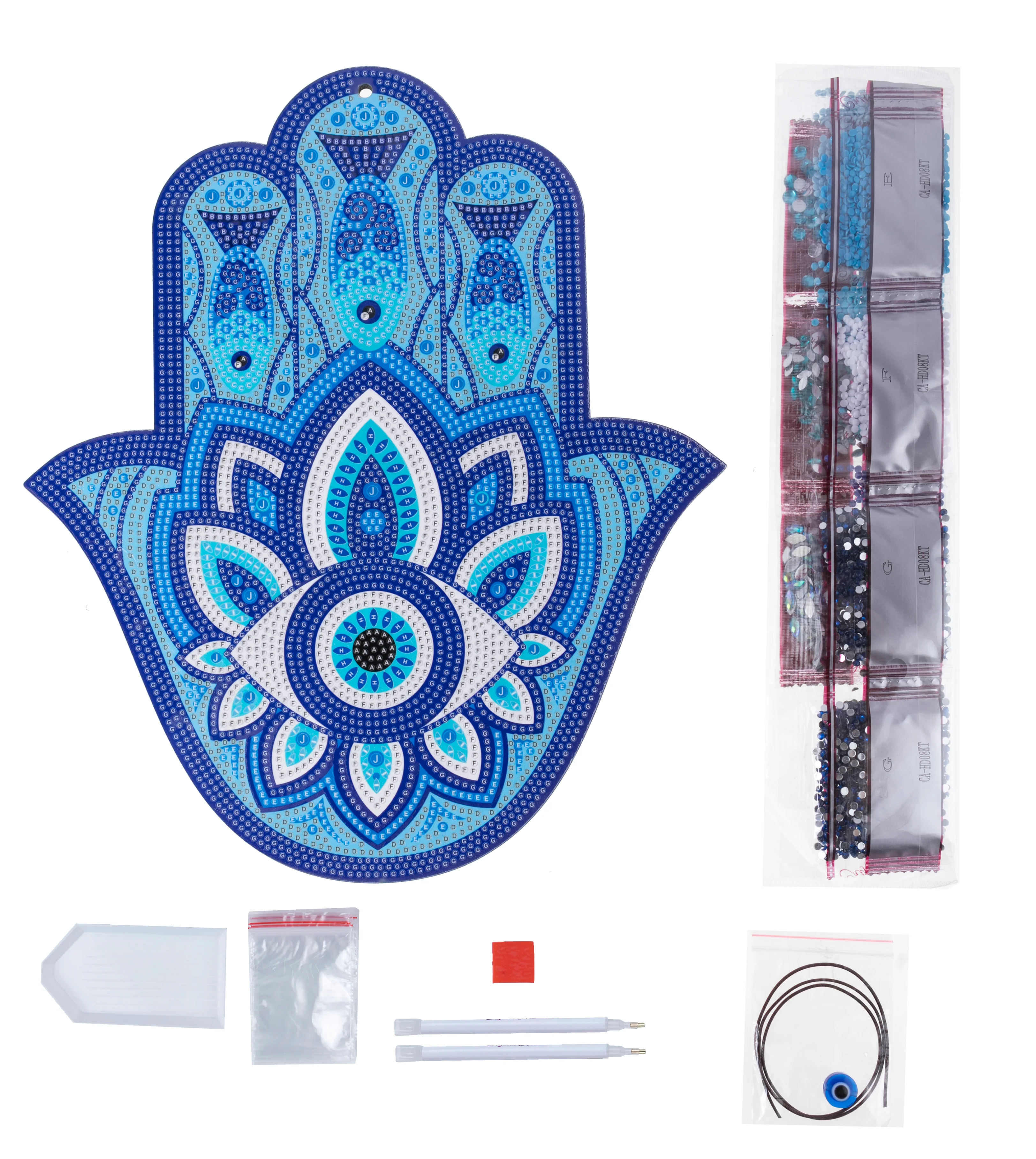 Crystal Art Wooden Hanging Decoration Hamsa Hand Kit - Image 3