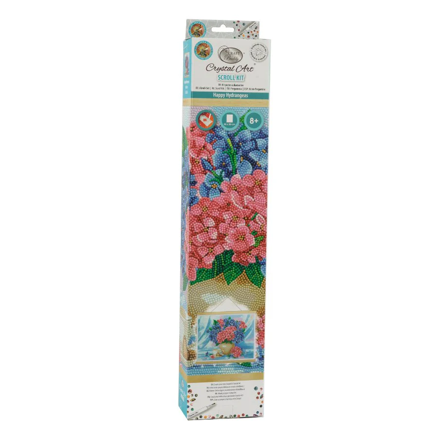 Happy Hydrangeas Crystal Art Scroll Kit 40x50cm - Image 5