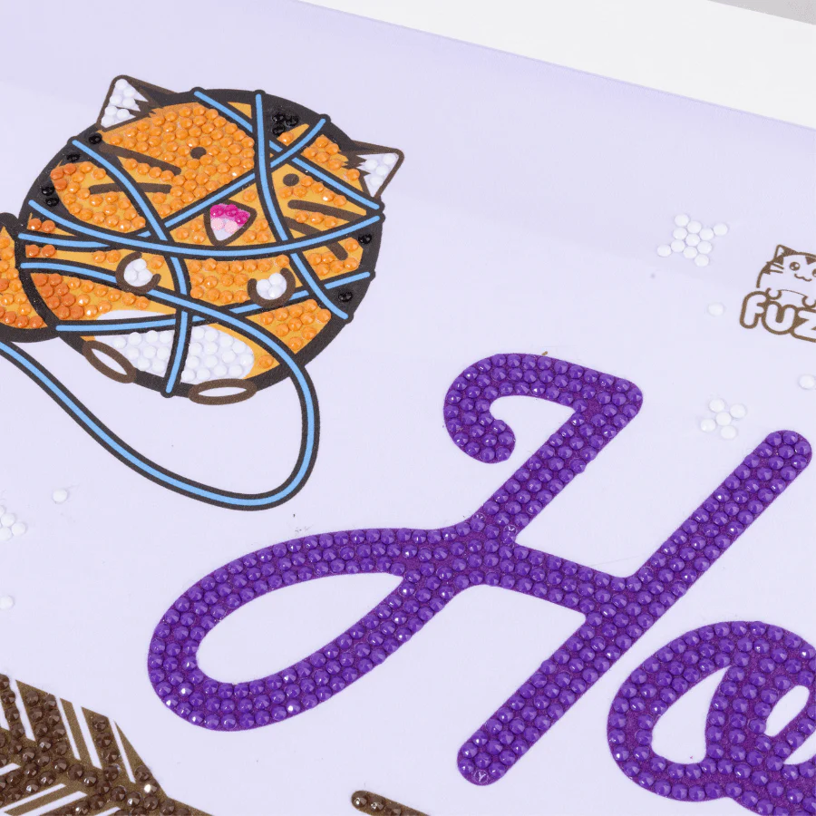 Home Is Where The Cats Are Crystal Art Scroll Kit 40x50cm Fuzzballs - Image 3