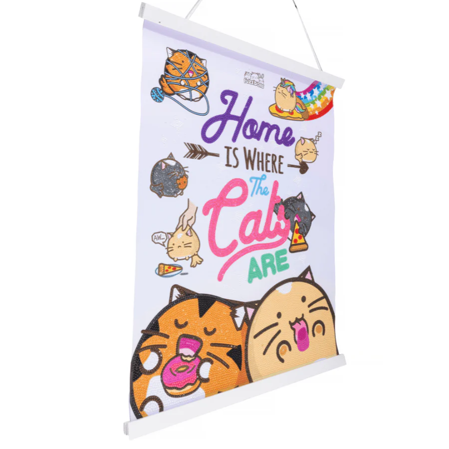 Home Is Where The Cats Are Crystal Art Scroll Kit 40x50cm Fuzzballs - Image 7