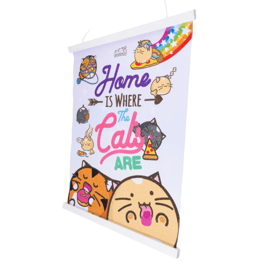 Home Is Where The Cats Are Crystal Art Scroll Kit 40x50cm Fuzzballs - Image 9