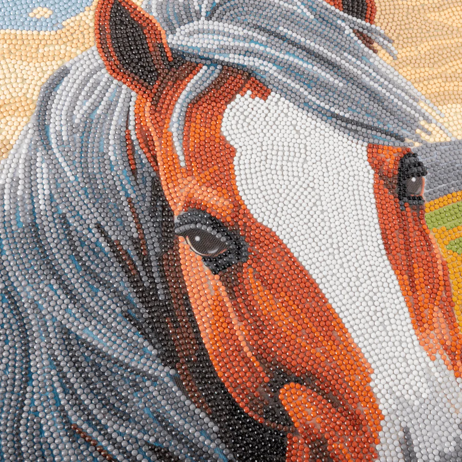 "Horse With Sunflowers" Crystal Art Canvas Kit 40x50cm - Image 3