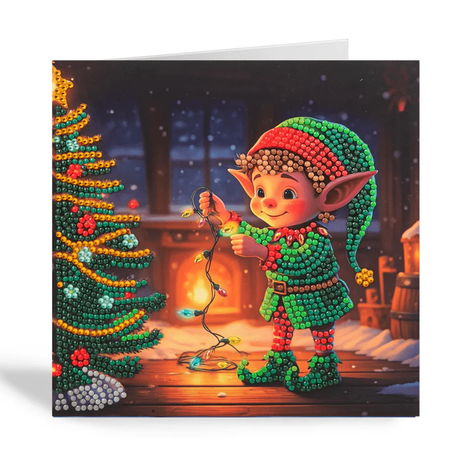 Jolly Elf Crystal Art Card Kit 18x18cm - Image 9