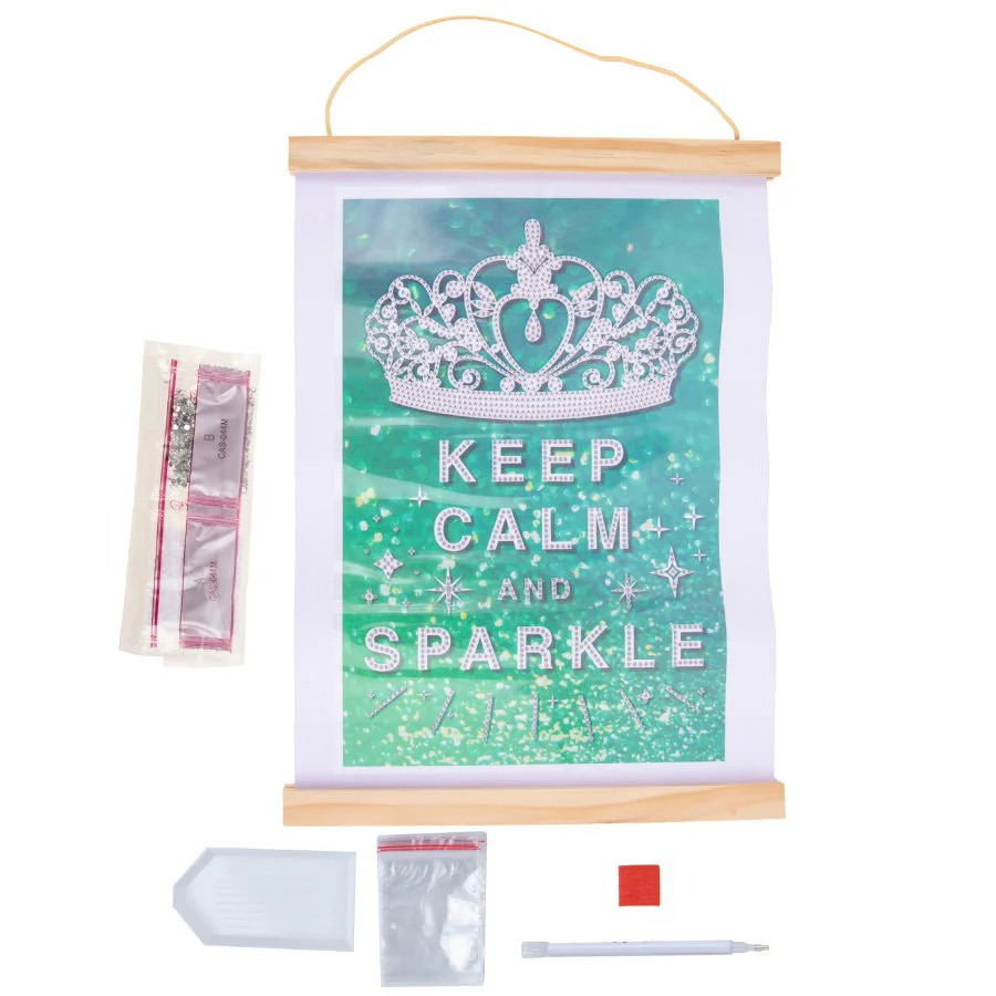 Keep Calm & Sparkle Mini Crystal Art Scroll Kit 20x30 - Image 2