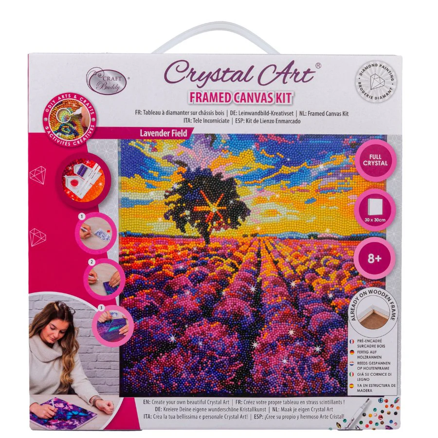 “Lavender Field” Crystal Art Canvas 30x30cm - Image 6