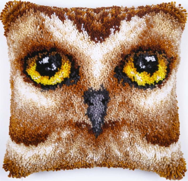 "Owl" Pre Printed Latch Hook Cushion Kit 48*48cm - Image 3