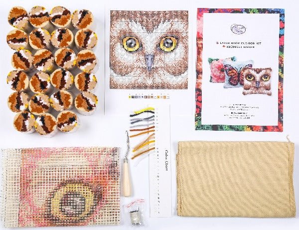 "Owl" Pre Printed Latch Hook Cushion Kit 48*48cm - Image 5