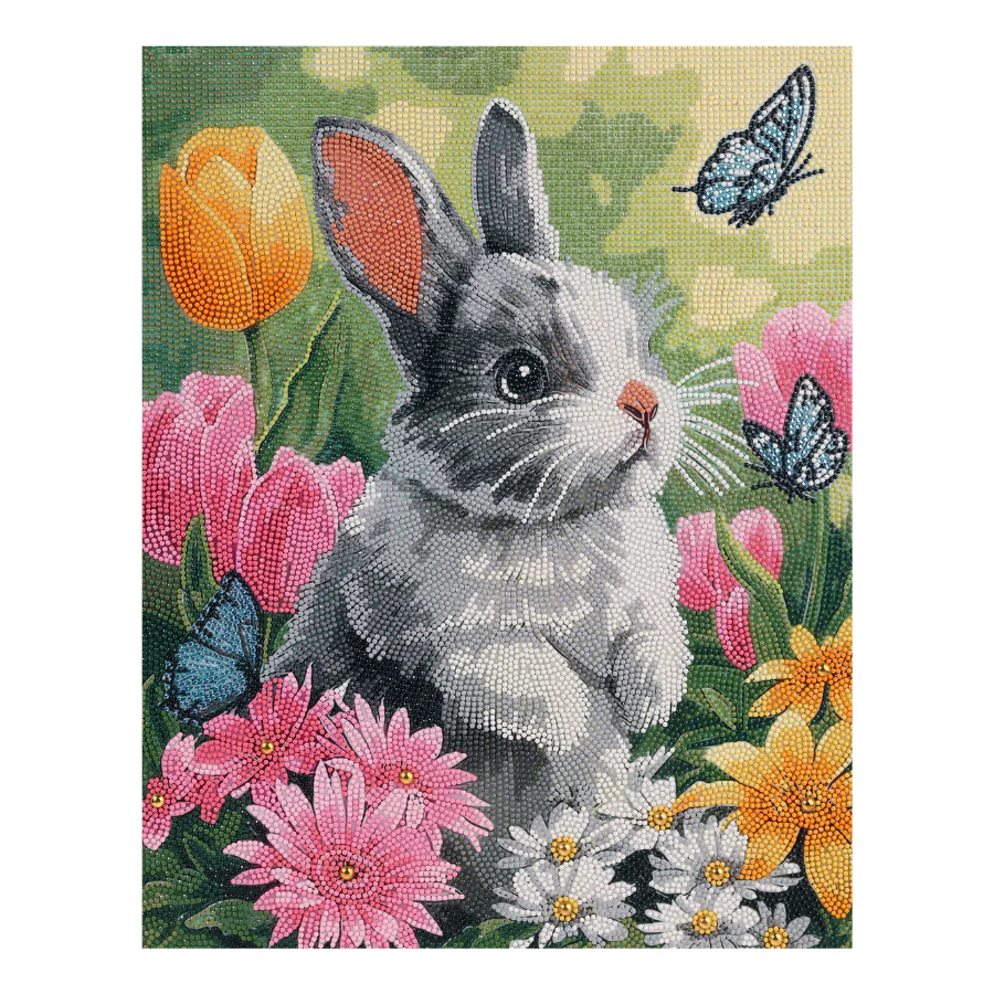 Little Rabbit Crystal Art Canvas Kit 40x50cm - Image 4
