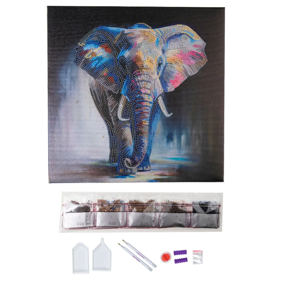 “Majestic Elephant” Crystal Art Canvas 30x30cm - Image 3