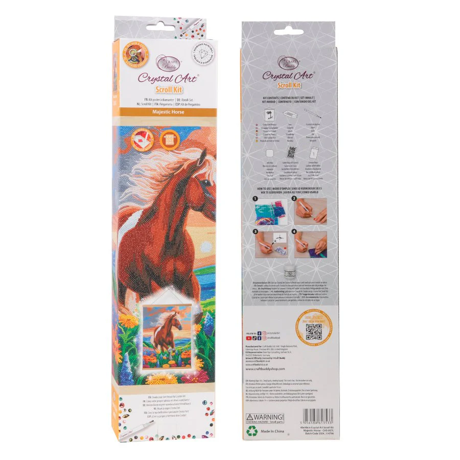 Majestic Horse Crystal Art Scroll Kit 40x50cm - Image 7