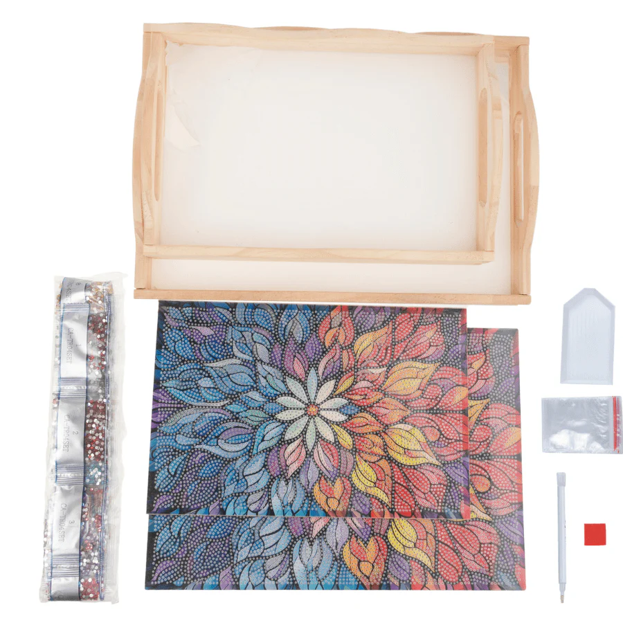 Mandala Crystal Art MDF Tray Set of 2 - Image 8