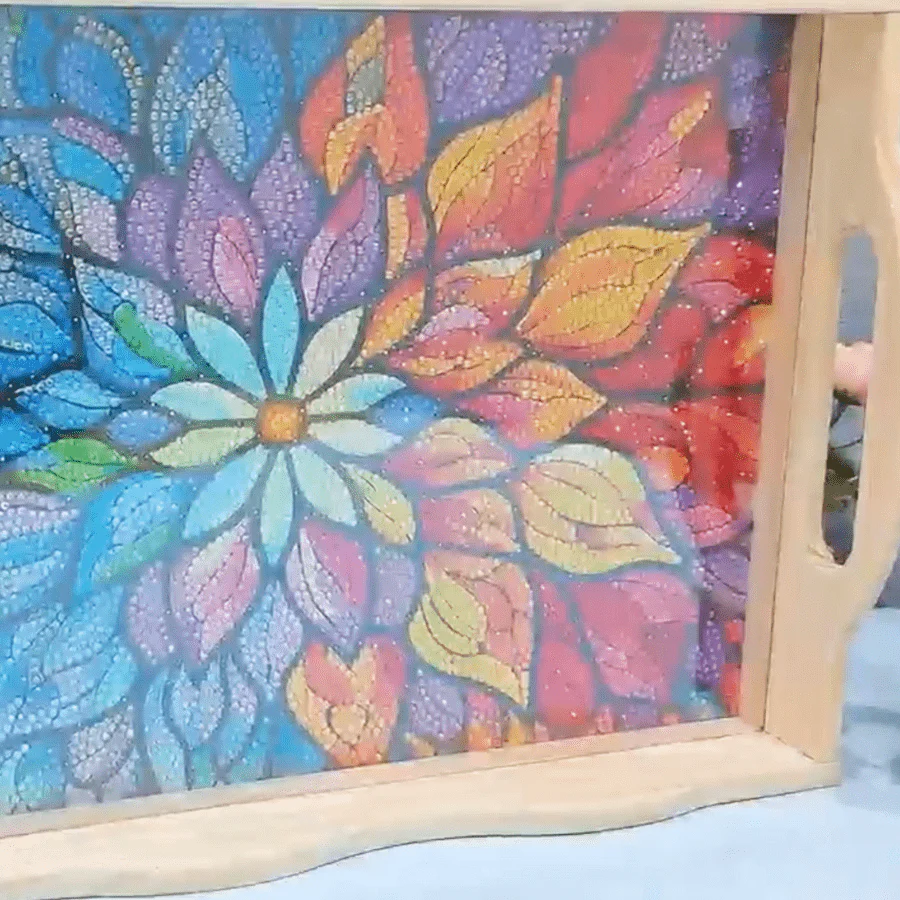 Mandala Crystal Art MDF Tray Set of 2 - Image 9
