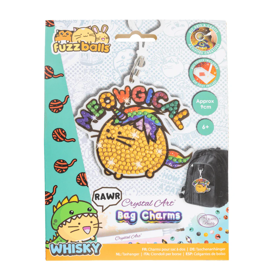 Meowgical Crystal Art Bag Charm Kit Fuzzballs - Image 6