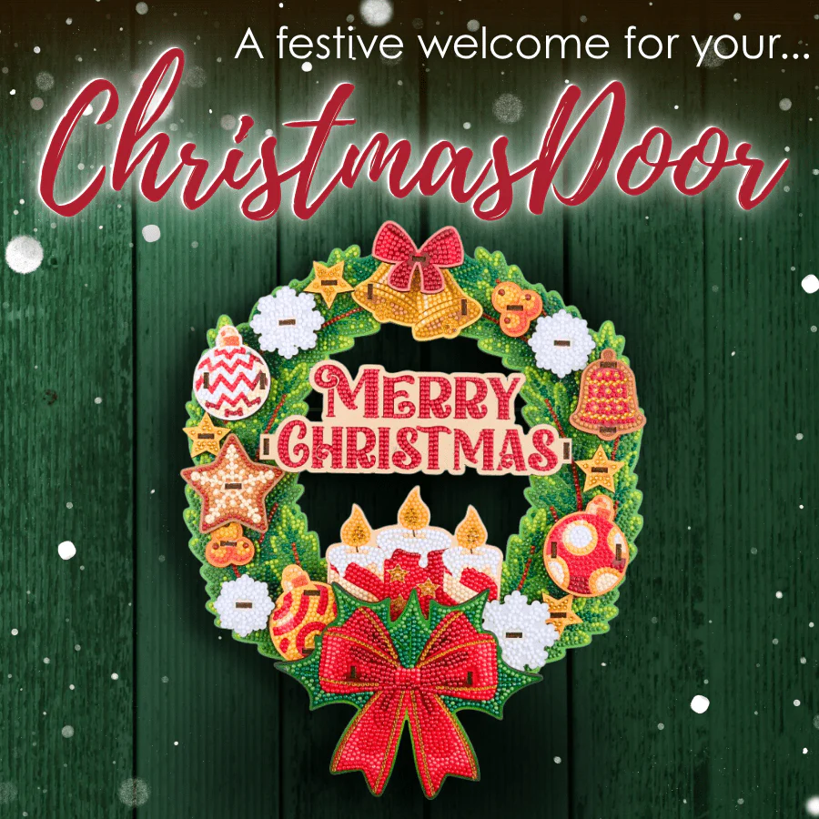 Merry Christmas 3D Crystal Art Wreath Kit - Image 2