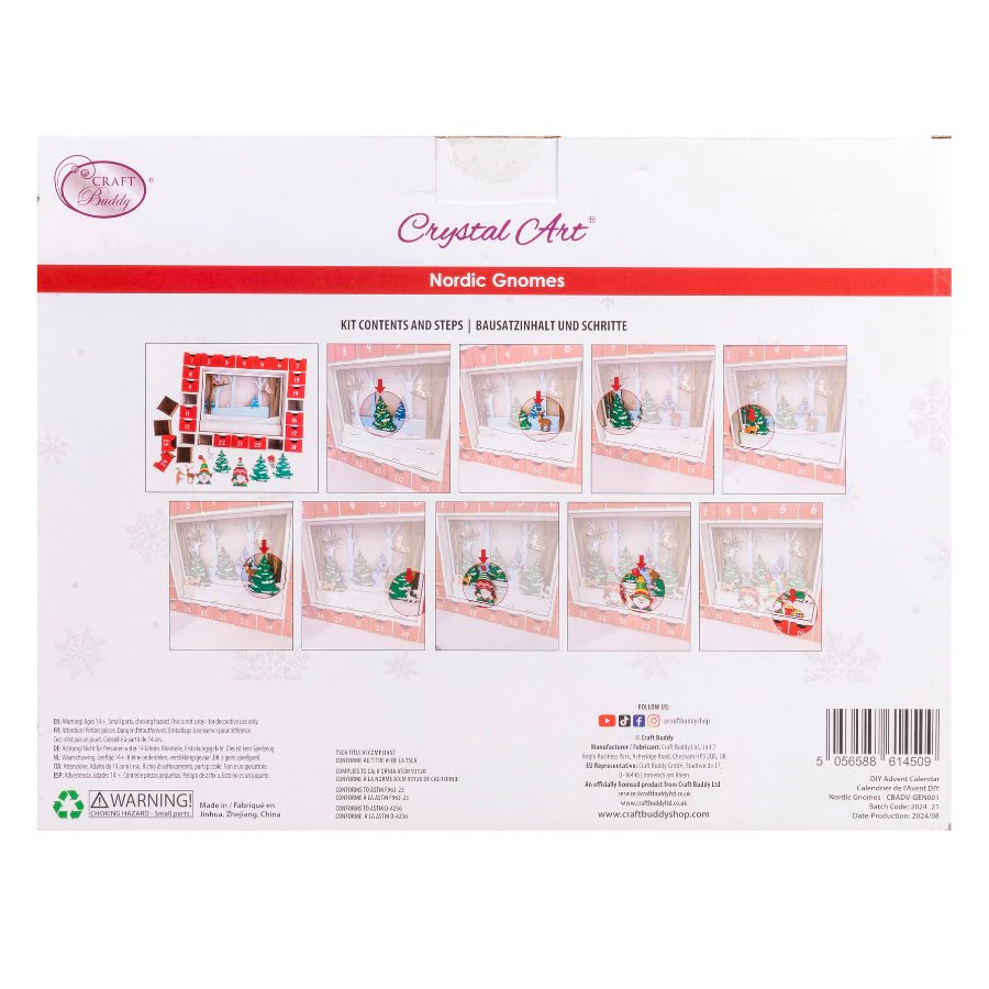 "Nordic Gnomes" LED Light Up Wooden Advent Calendar Kit - Image 8