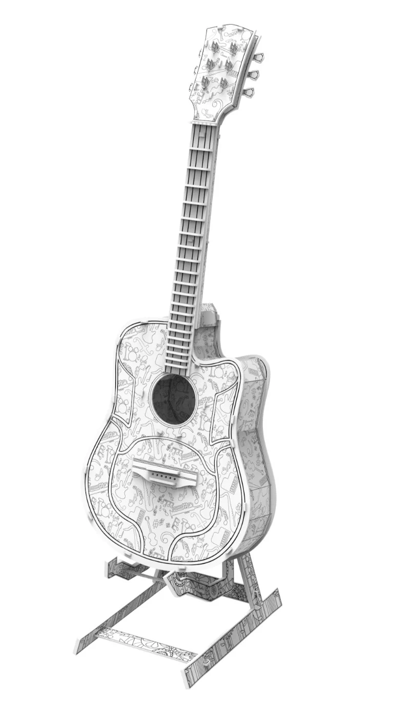 "Groovy Guitar" 3D Colour Me! Puzzle Kit - Image 5