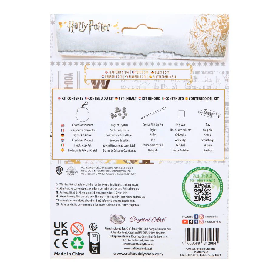"Platform 9 3/4" Crystal Art Bag Charm Kit Harry Potter - Image 8