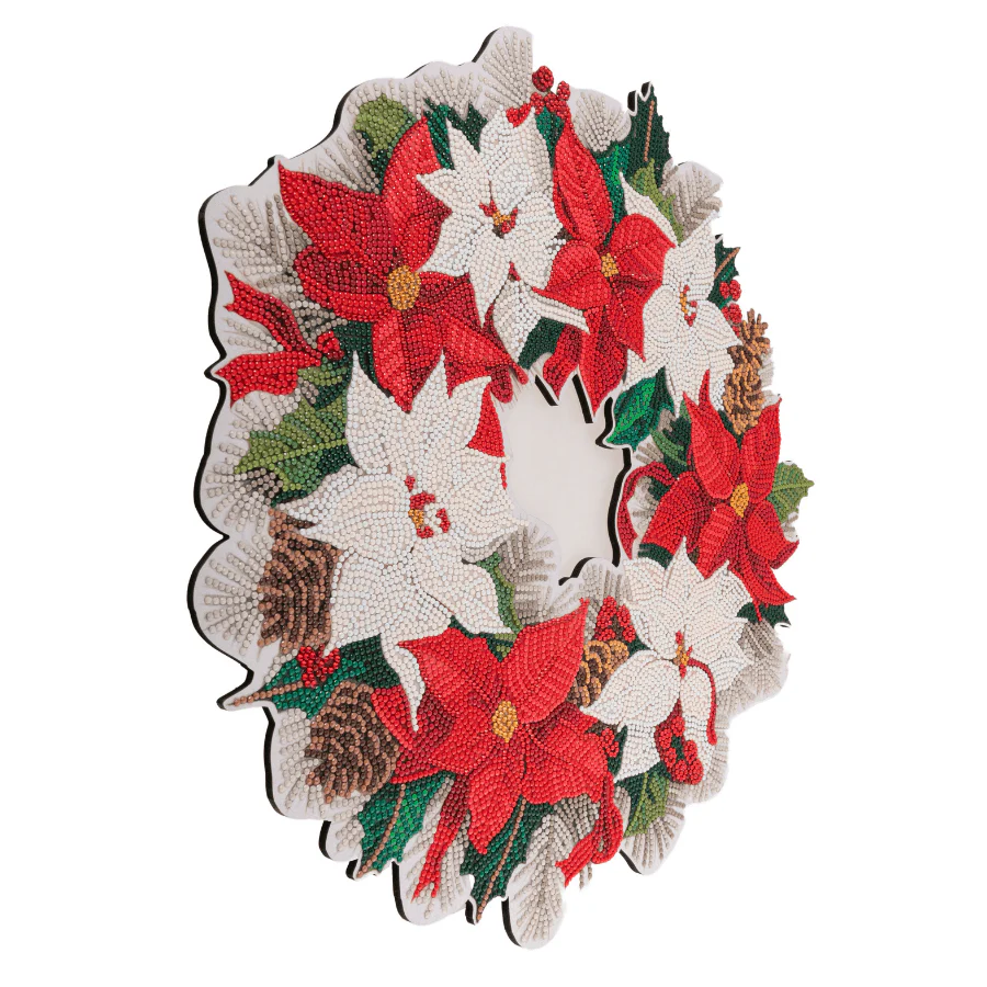Poinsettia Crystal Art Wreath Decoration Kit - Image 6