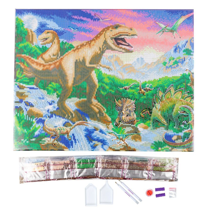 "Prehistoric World" Crystal Art Canvas Kit 40cmx50cm - Image 3