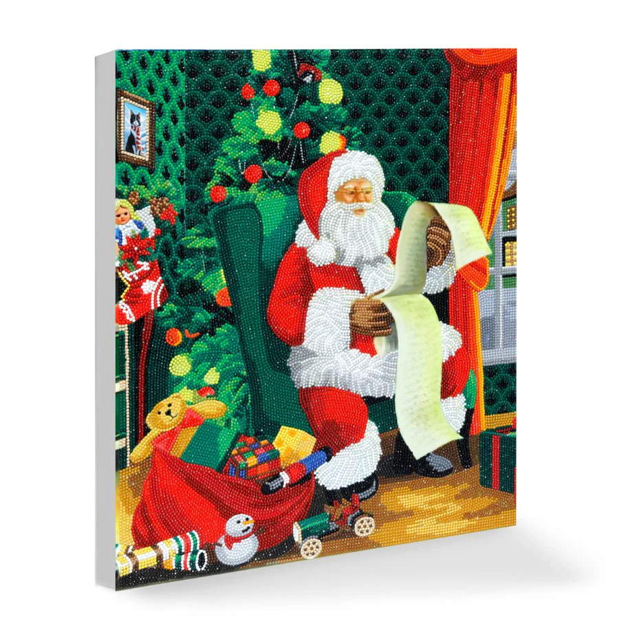 "Santa" Crystal Art Canvas Triptych Set of 3 - Image 4