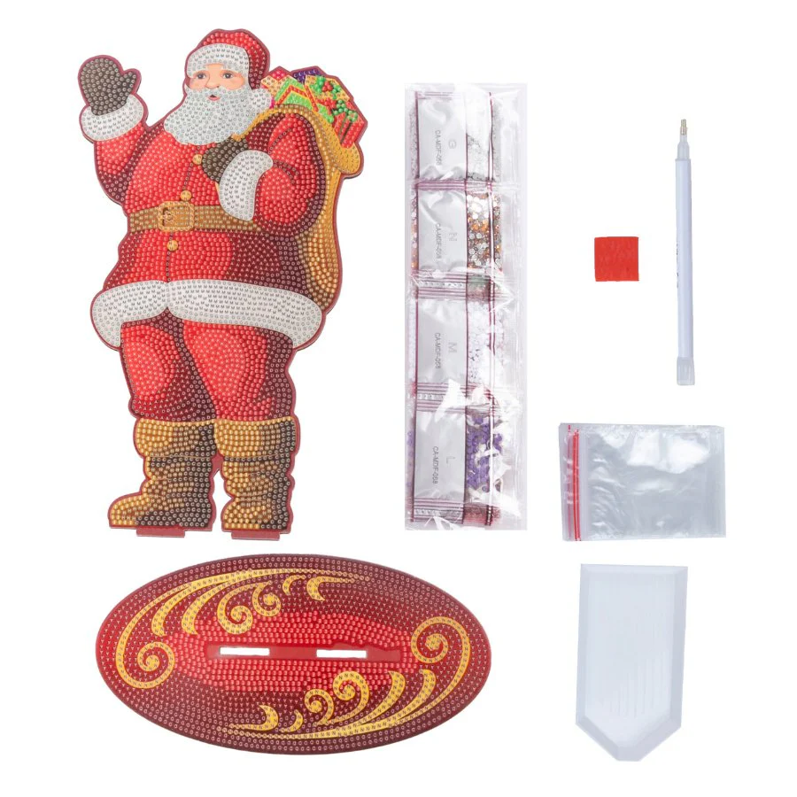"Santa" Crystal Art Wooden Decoration - Image 3