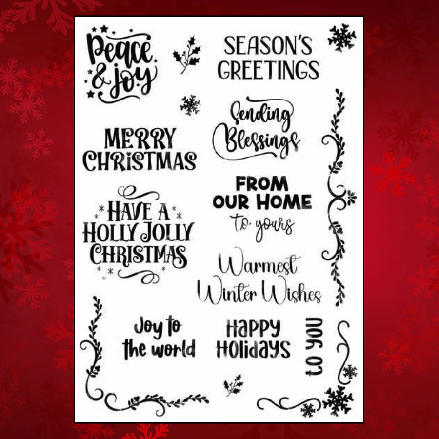 Seasonal Greetings and Embellishments A5 Stamp Set - Image 2