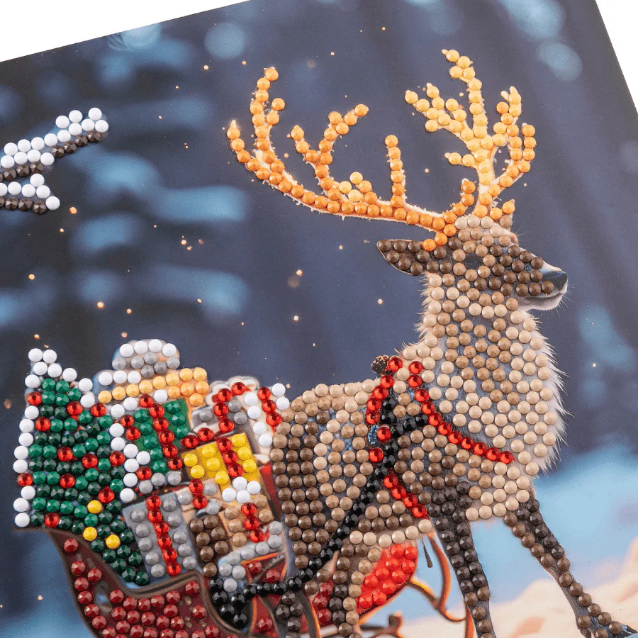 Snowy Sleigh Crystal Art Card Kit 18x18cm - Image 2