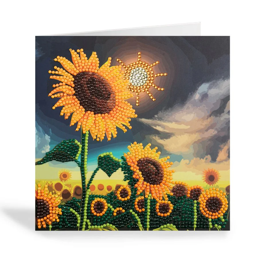"Soulful Sunflower" Crystal Art Card - Image 4