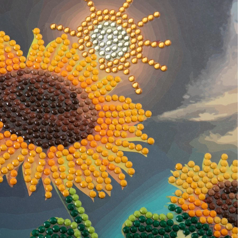 "Soulful Sunflower" Crystal Art Card - Image 5